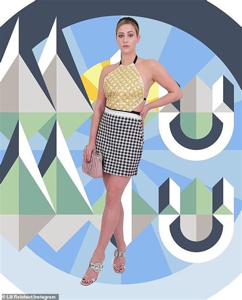 Riverdale star Lili Reinhart glams up in gingham to watch Miu 